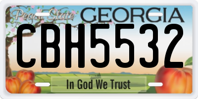 GA license plate CBH5532