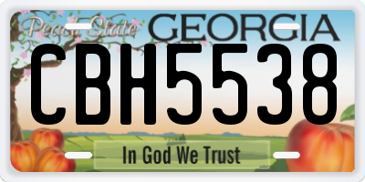 GA license plate CBH5538
