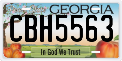 GA license plate CBH5563