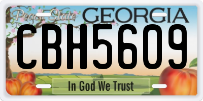 GA license plate CBH5609