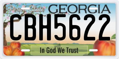 GA license plate CBH5622