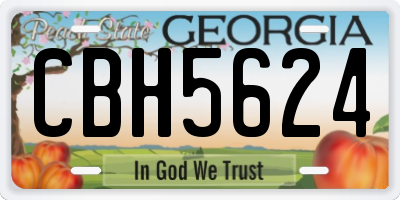 GA license plate CBH5624