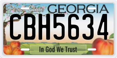 GA license plate CBH5634