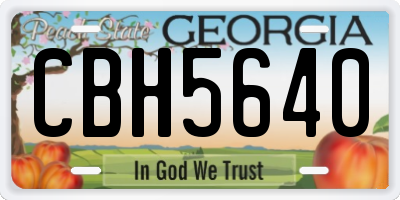 GA license plate CBH5640