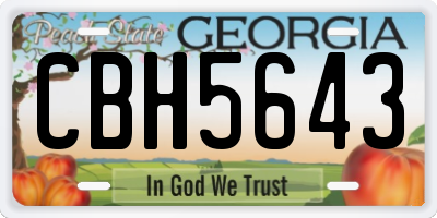 GA license plate CBH5643