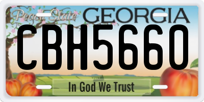 GA license plate CBH5660