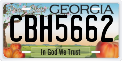 GA license plate CBH5662