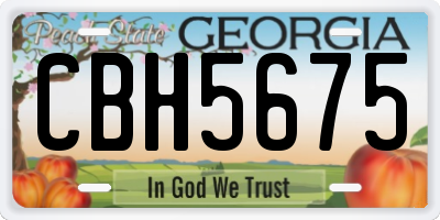 GA license plate CBH5675