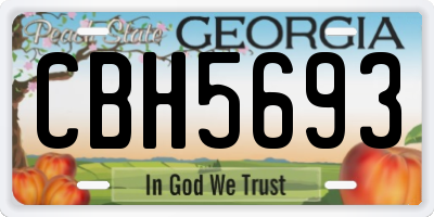 GA license plate CBH5693