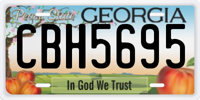 GA license plate CBH5695
