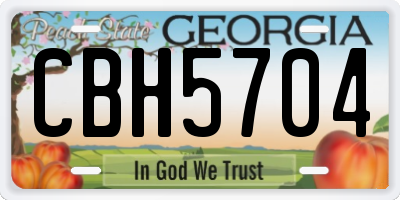 GA license plate CBH5704