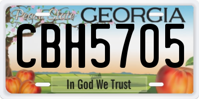 GA license plate CBH5705