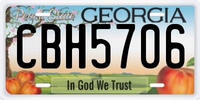 GA license plate CBH5706