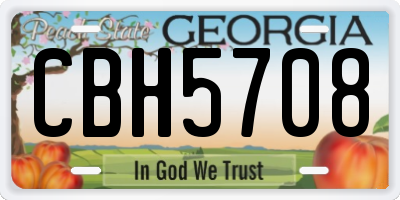 GA license plate CBH5708
