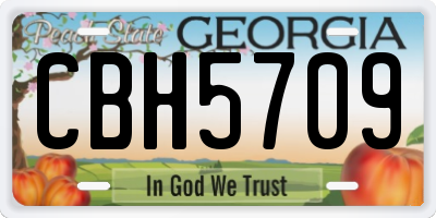 GA license plate CBH5709