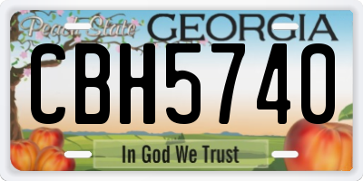 GA license plate CBH5740