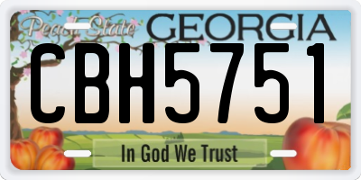 GA license plate CBH5751