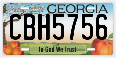 GA license plate CBH5756
