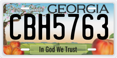GA license plate CBH5763