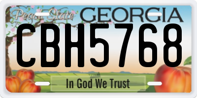 GA license plate CBH5768