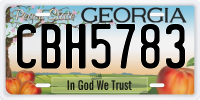 GA license plate CBH5783
