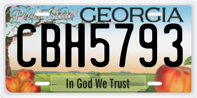 GA license plate CBH5793