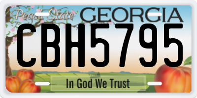 GA license plate CBH5795