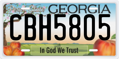 GA license plate CBH5805