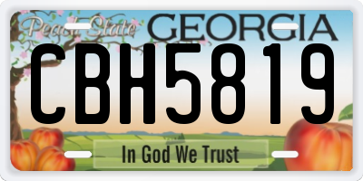 GA license plate CBH5819