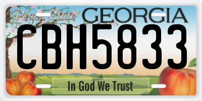 GA license plate CBH5833