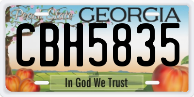 GA license plate CBH5835