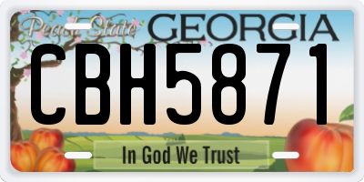 GA license plate CBH5871