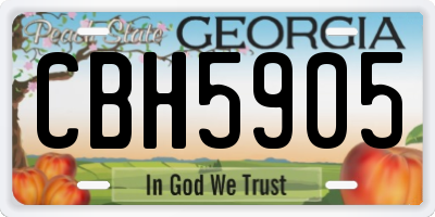 GA license plate CBH5905