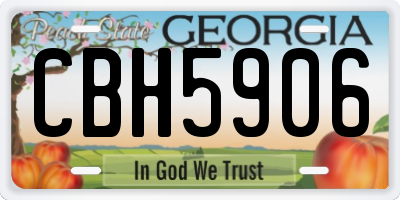 GA license plate CBH5906