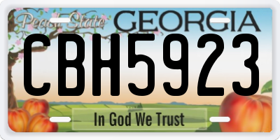 GA license plate CBH5923