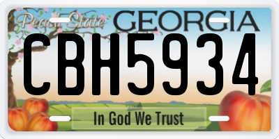 GA license plate CBH5934
