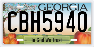 GA license plate CBH5940