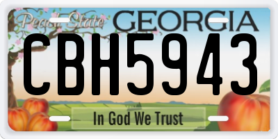 GA license plate CBH5943
