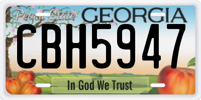 GA license plate CBH5947