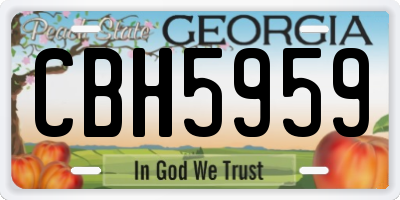 GA license plate CBH5959