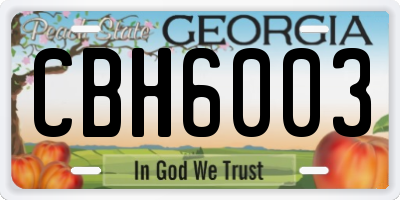GA license plate CBH6003