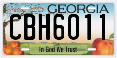 GA license plate CBH6011