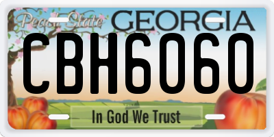 GA license plate CBH6060