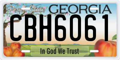 GA license plate CBH6061