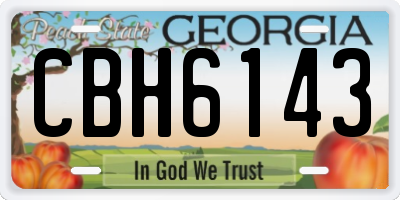GA license plate CBH6143