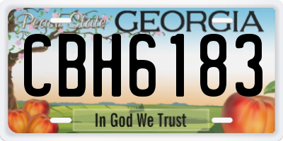 GA license plate CBH6183