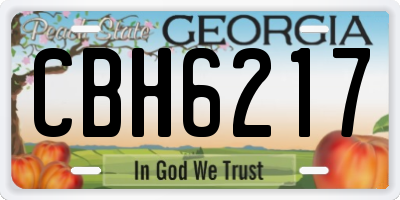 GA license plate CBH6217