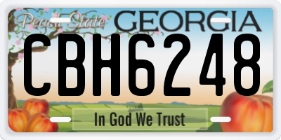 GA license plate CBH6248