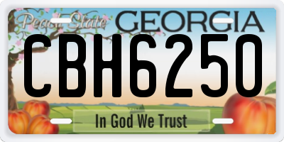 GA license plate CBH6250