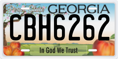 GA license plate CBH6262